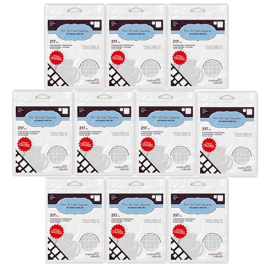 Scrapbook Adhesives by 3L® 1mm Thin 3D Foam Square Packs, 10ct.